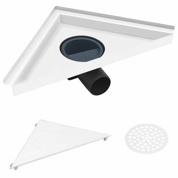 vidaXL Shower Drain with 2-in-1 Cover 9.8x9.8" Stainless Steel