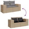 vidaXL Garden Sofa Set Beige with light gray cushions