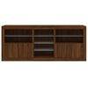 vidaXL Sideboard with LED Lights Brown Oak 63.8"x14.6"x26.4"