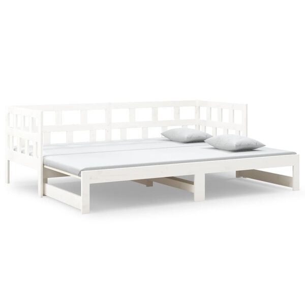 vidaXL Day Bed White Solid pine wood 2x