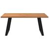 vidaXL Dining Table Light Brown Solid oak wood, powder-coated steel Large