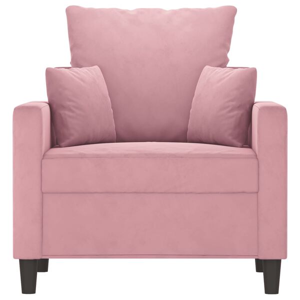 vidaXL Sofa Chair Pink Velvet, Metal, Textilene, Foam Single