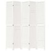 vidaXL Room Divider 5 Panels White Solid Wood Paulownia
