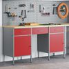 vidaXL Work Cabinet with Drawer with Lock 3 pcs Red 150 x 55 x 85 cm