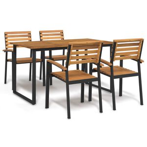 vidaXL Garden Dining Set Natural Wood Solid acacia wood with an oil finish