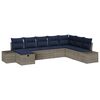 vidaXL Garden Sofa Set with Cushion 8 pcs Grey Poly Rattan