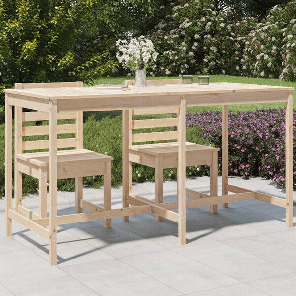 vidaXL Garden Table Natural wood Solid pine wood Large Durable