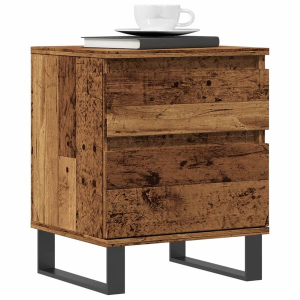 vidaXL Bedside Cabinet Old wood Engineered wood, metal Small
