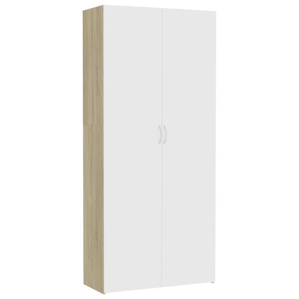 vidaXL Storage Cabinet White and Sonoma Oak Engineered wood