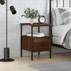vidaXL Bedside Cabinet Brown Oak Engineered Wood and Iron Compact