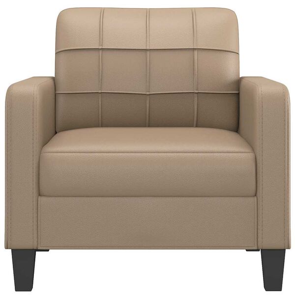 vidaXL Sofa Chair Cappuccino Faux Leather, Metal, Foam Single Modular