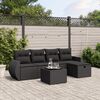 vidaXL Garden Sofa Set Black Poly Rattan 5 Piece Modular