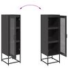 vidaXL Highboard Black Cold-rolled Steel Tall Highboard Rectangular