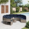 vidaXL Patio Sofa Grey, Navy Blue Poly Rattan and Powder-Coated Steel