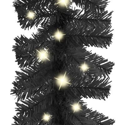 vidaXL Christmas Garland with LED Lights 787.4" Black