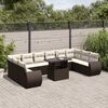 vidaXL Garden Sofa Set Brown and cream white