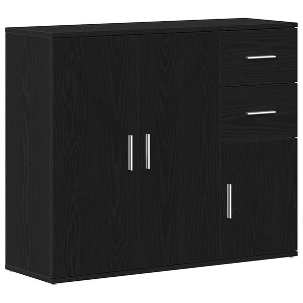 vidaXL Sideboard Black Oak Engineered wood Medium Sideboard