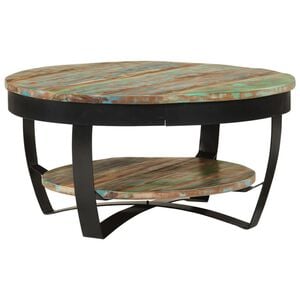 vidaXL Coffee Table Multicolor Solid reclaimed wood Medium Industrial