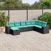 vidaXL 8 Piece Patio Sofa Set with Cushions Gray Poly Rattan