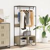 vidaXL Wardrobe Sonoma Oak Engineered Wood, Metal Compact Wardrobe