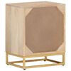 vidaXL Bedside Cabinet Natural Wood Solid Mango Wood, Iron Bedside Cabinet
