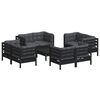 vidaXL Garden Lounge Set Black Solid pinewood, fabric (100% polyester)