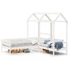 vidaXL Day Bed And Bench Set White Solid pine wood, Plywood Single size