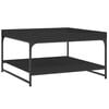 vidaXL Coffee Table Black Engineered wood, iron 31.5x31.5x17.7 in