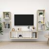vidaXL TV Cabinet Set White and sonoma oak Engineered wood TV Cabinet Set