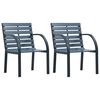 vidaXL Garden Chair Set of 2 Grey Solid Fir Wood Standard Durable