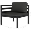 vidaXL Garden Sofa Set Anthracite Aluminum, Polyester Medium Modular