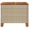 vidaXL Garden Table Beige and Brown PE rattan Medium
