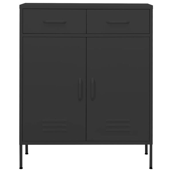 vidaXL Storage Cabinet Anthracite Steel 31.5 x 13.8 x 40.0 in Levelers