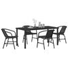 vidaXL Garden Dining Set 5 pcs Black Poly rattan