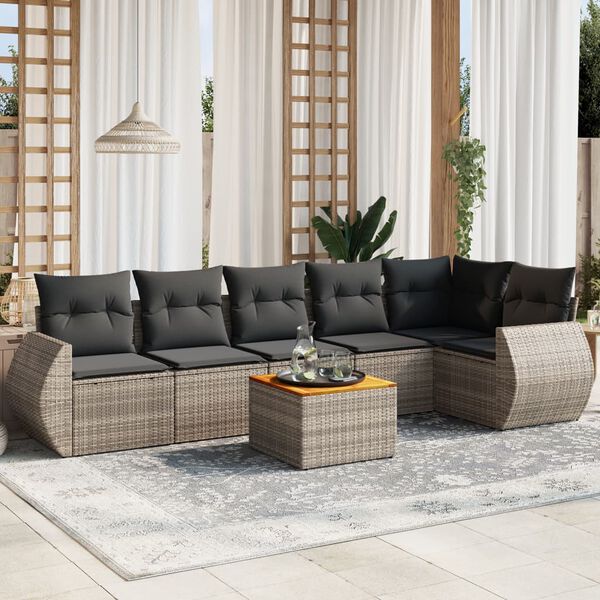vidaXL Garden Sofa Set Gray