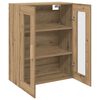 vidaXL Hanging Wall Cabinet Artisian Oak Engineered Wood, Glass