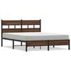 vidaXL Bed Frame Brown oak Steel and engineered wood King Bed Frame
