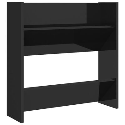 vidaXL Wall Shoe Cabinets 2 pcs High Gloss Black 23.6"x7.1"x23.6" Engineered Wood