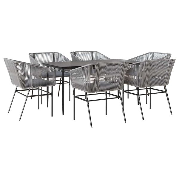 vidaXL Garden Dining Set Grey, Black