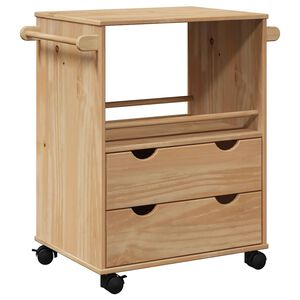 vidaXL Kitchen Trolley "OTTA" 23.2x17.7x31.5" Solid Wood Pine