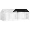 vidaXL Rabbit Cage Silver 400 x 78 x 78 cm Galvanised Steel