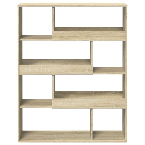 vidaXL Bookcase Sonoma Oak 39.4x13.0x49.4" Engineered Wood