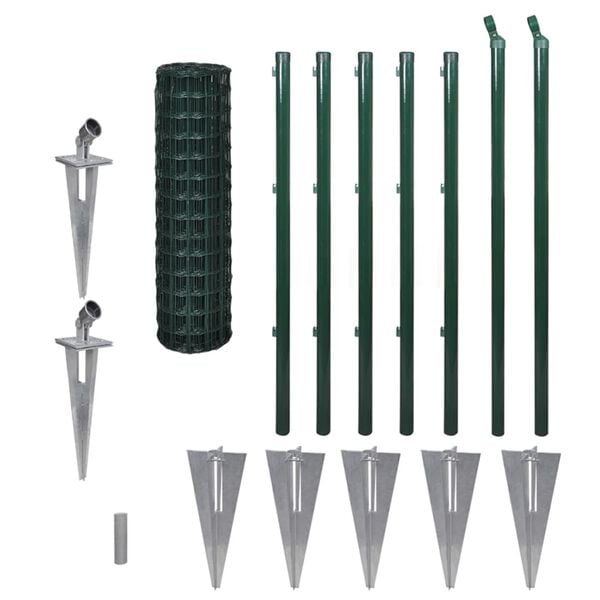 vidaXL Euro Fence Steel 32.8'x3.3' Green