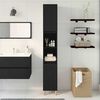vidaXL Bathroom Cabinet with Shelf Black Oak 11.81 x 11.81 x 74.80 in