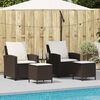 vidaXL Garden Sofa Set Brown PE rattan Medium Removable Covers