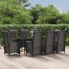 vidaXL Patio Dining Set Black PE rattan Dining table: 78.7 in length