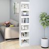 vidaXL Book Cabinet High gloss white Engineered wood Tall and slim