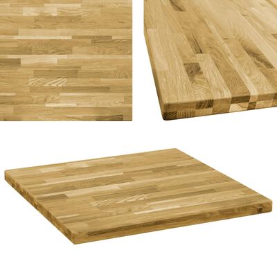 vidaXL Table Top Solid Oak Wood Square 1.7" 27.6"x27.6"