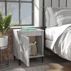 vidaXL Bed Cabinet Set of 2 Grey Sonoma Engineered wood, Metal Medium