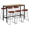 vidaXL Bar Set Natural Wood, Dark Brown